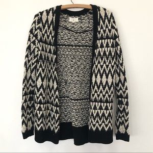 Lou & Grey black and white wool open cardigan XS